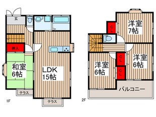 北区別所町戸建て１の物件間取画像